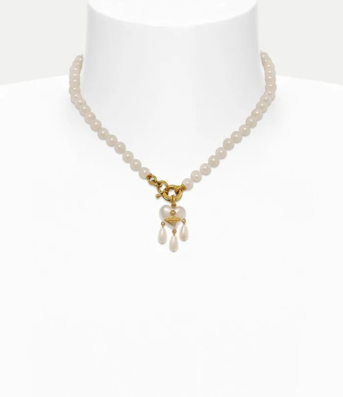 Necklaces Women Vivienne Westwood Sheryl Pearl Necklace In GoldCreamrosePearl Necklaces Women Vivienne Westwood Sheryl Pearl Necklace In GoldCreamrosePearl