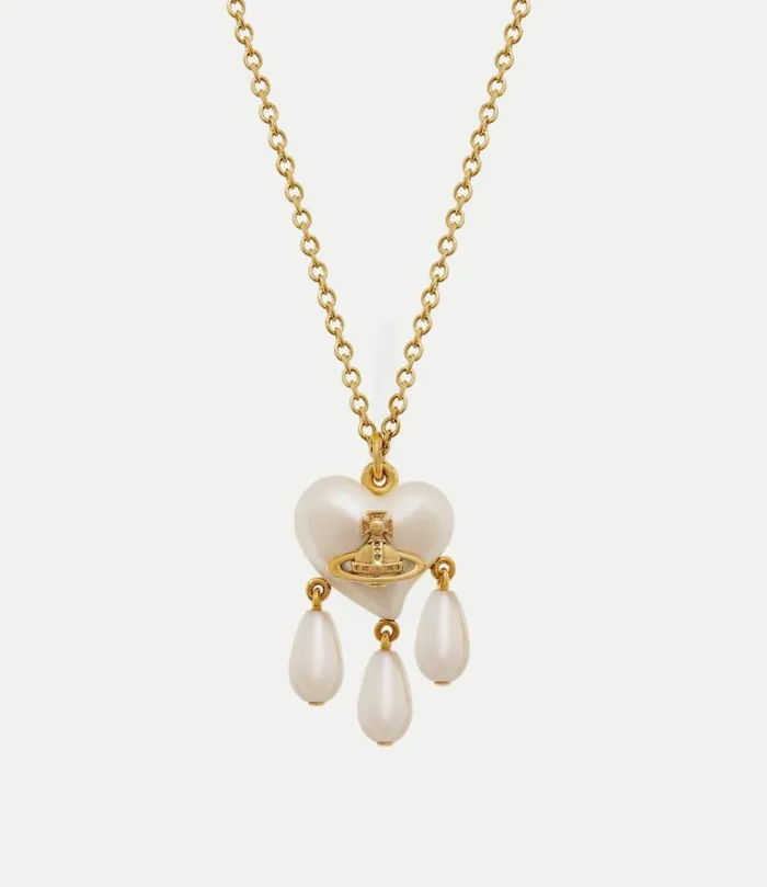 Necklaces Women Vivienne Westwood Sheryl Pendant Necklace In GoldCreamrosePearl Necklaces Women Vivienne Westwood Sheryl Pendant Necklace In GoldCreamrosePearl