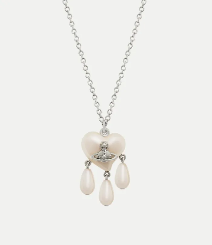 Necklaces Women Vivienne Westwood Sheryl Pendant Necklace In PlatinumCreamrosePearl Necklaces Women Vivienne Westwood Sheryl Pendant Necklace In PlatinumCreamrosePearl
