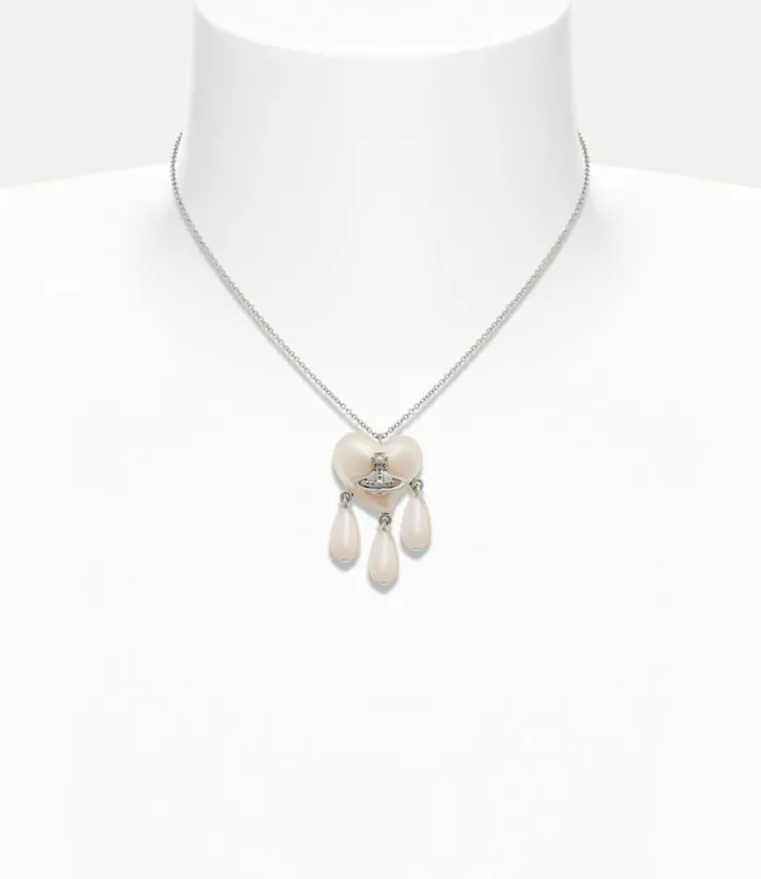 Necklaces Women Vivienne Westwood Sheryl Pendant Necklace In PlatinumCreamrosePearl