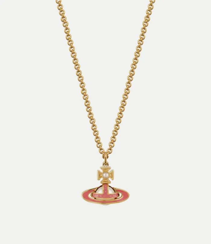 Necklaces Women Vivienne Westwood Simonetta Bas Relief Pendant Necklace In GoldCreamrosePearlDarkPinkEnamel Necklaces Women Vivienne Westwood Simonetta Bas Relief Pendant Necklace In GoldCreamrosePearlDarkPinkEnamel