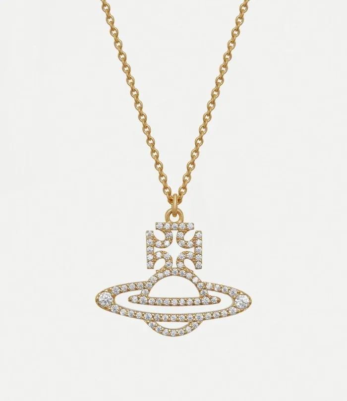 Necklaces Women Vivienne Westwood Trudy Pendant Necklace In GoldWhiteCz