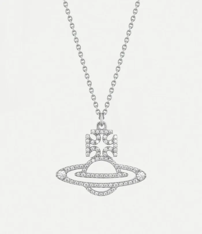 Necklaces Women Vivienne Westwood Trudy Pendant Necklace In PlatinumWhiteCz