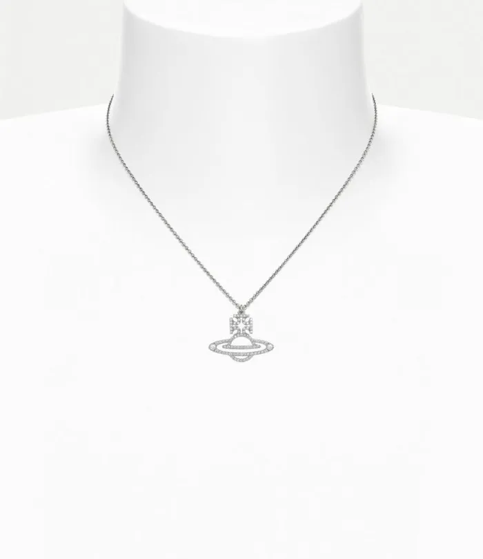 Necklaces Women Vivienne Westwood Trudy Pendant Necklace In PlatinumWhiteCz