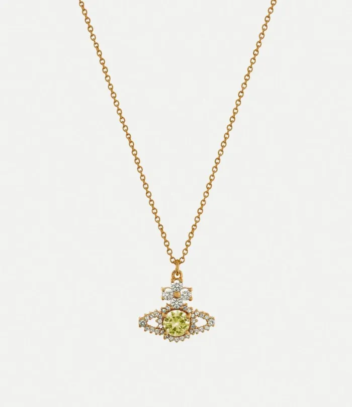 Necklaces Women Vivienne Westwood Valentina Orb Pendant Necklace In GoldYellowLightYellowCz Necklaces Women Vivienne Westwood Valentina Orb Pendant Necklace In GoldYellowLightYellowCz