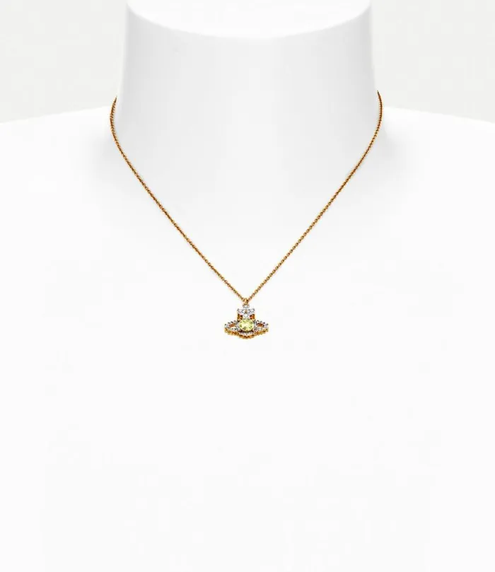 Necklaces Women Vivienne Westwood Valentina Orb Pendant Necklace In GoldYellowLightYellowCz