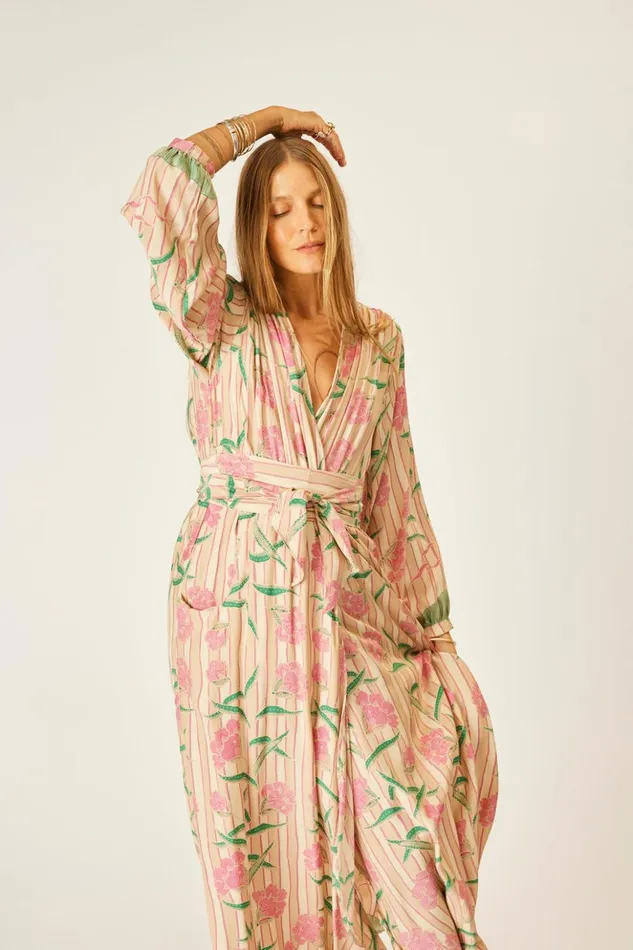 Nico LS Maxi With Sash Chamomile Rose Women Natalie Martin Dresses