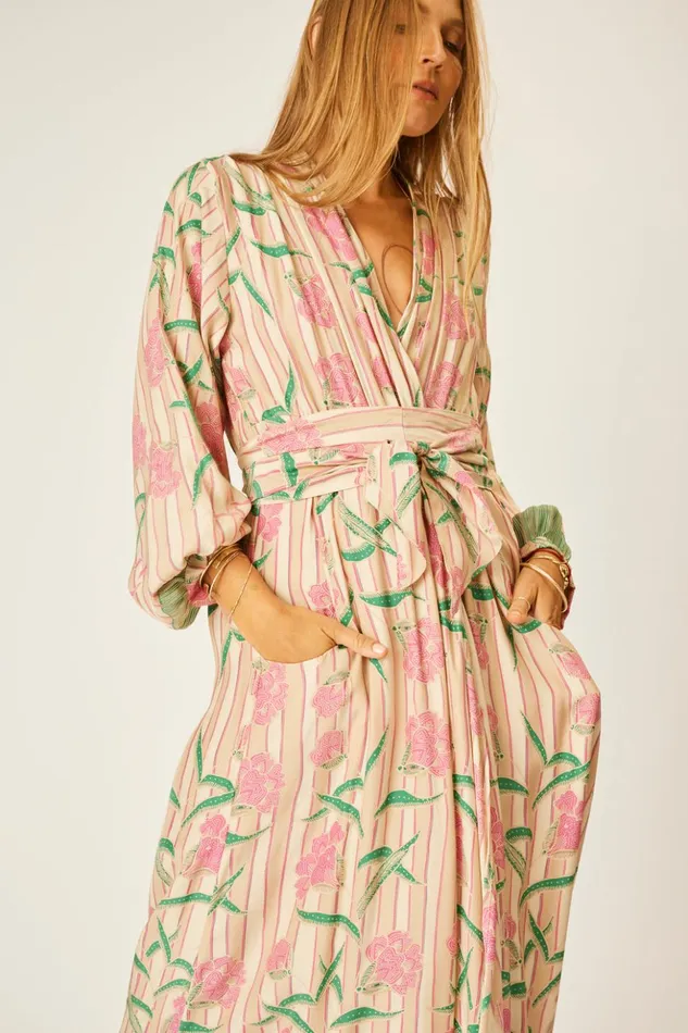 Nico LS Maxi With Sash Chamomile Rose Women Natalie Martin Dresses