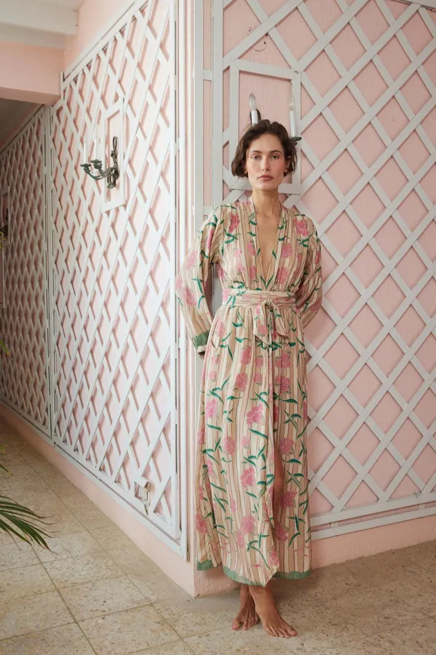 Nico LS Maxi With Sash Chamomile Rose Women Natalie Martin Dresses