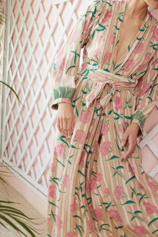 Nico LS Maxi With Sash Chamomile Rose Women Natalie Martin Dresses