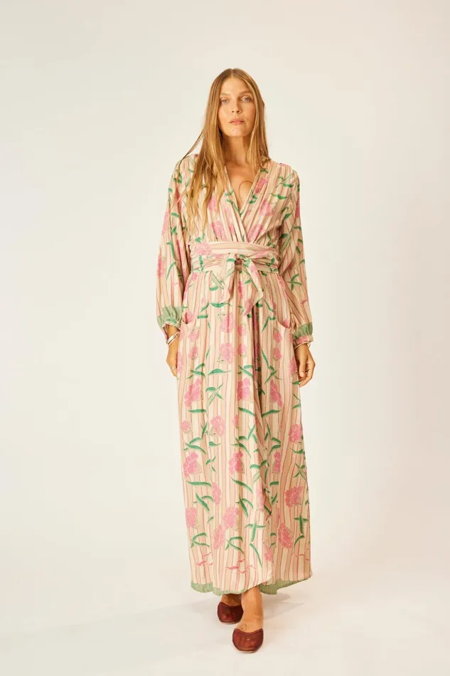 Nico LS Maxi With Sash Chamomile Rose Women Natalie Martin Dresses