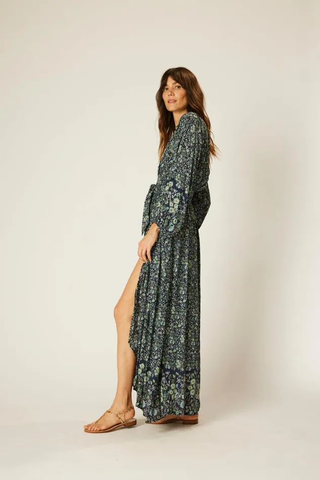 Nico LS Maxi With Sash Petite Fleur Marine Women Natalie Martin Dresses