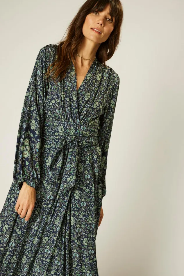 Nico LS Maxi With Sash Petite Fleur Marine Women Natalie Martin Dresses