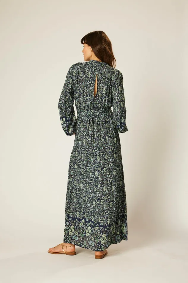 Nico LS Maxi With Sash Petite Fleur Marine Women Natalie Martin Dresses