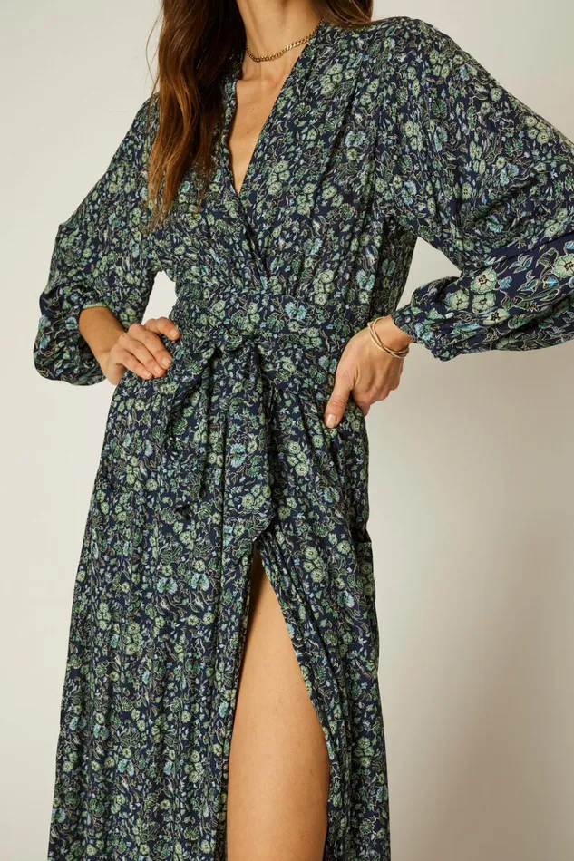 Nico LS Maxi With Sash Petite Fleur Marine Women Natalie Martin Dresses