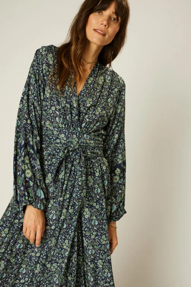 Nico LS Maxi With Sash Petite Fleur Marine Women Natalie Martin Dresses