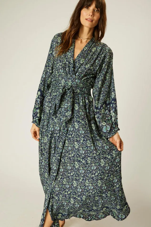 Nico LS Maxi With Sash Petite Fleur Marine Women Natalie Martin Dresses