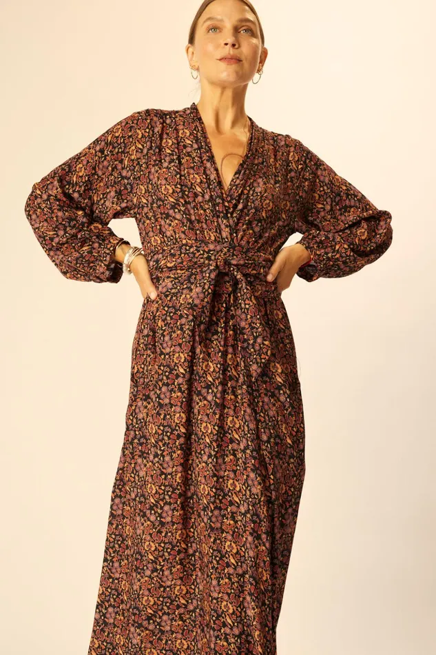 Nico LS Maxi With Sash Petite Fleur Noire Women Natalie Martin Dresses