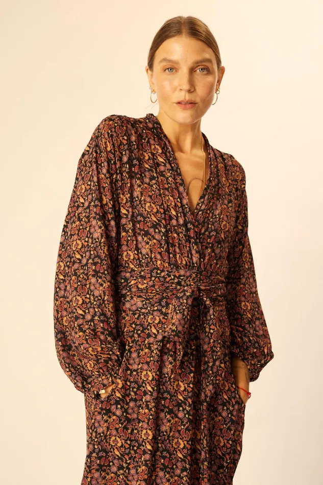 Nico LS Maxi With Sash Petite Fleur Noire Women Natalie Martin Dresses