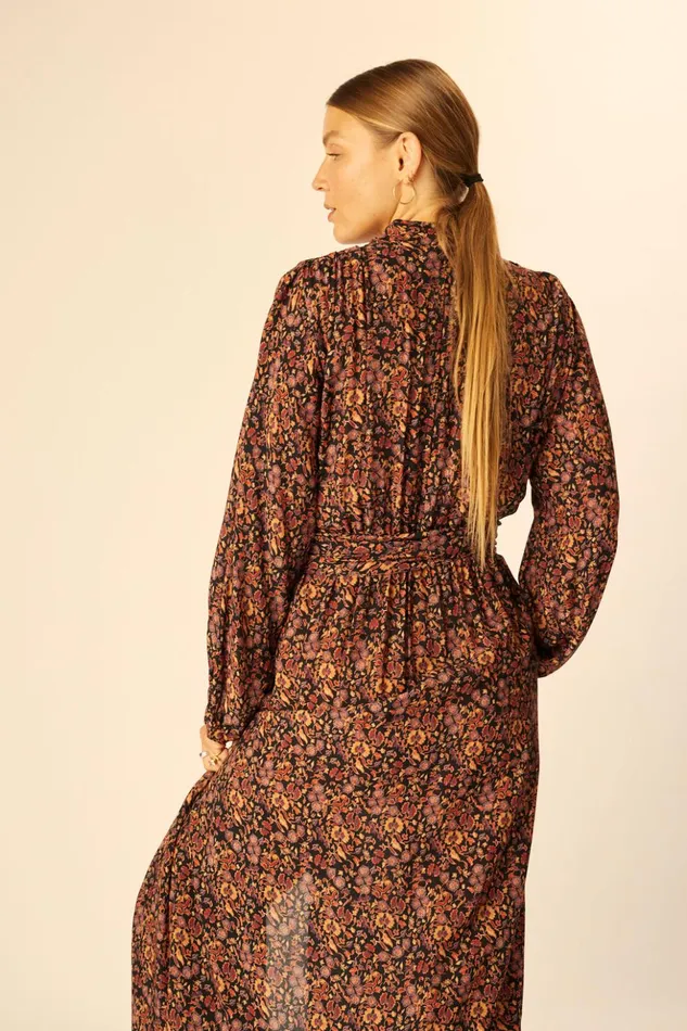 Nico LS Maxi With Sash Petite Fleur Noire Women Natalie Martin Dresses