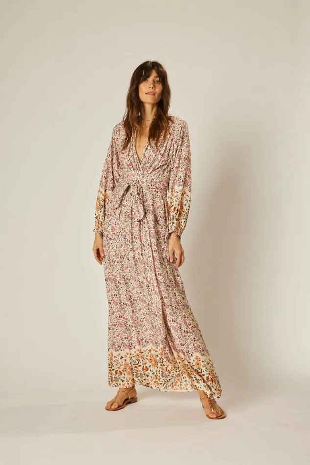 Nico LS Maxi With Sash Petite Fleur Rose Women Natalie Martin Dresses