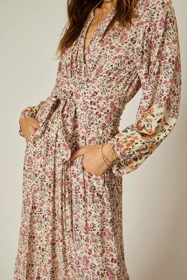 Nico LS Maxi With Sash Petite Fleur Rose Women Natalie Martin Dresses