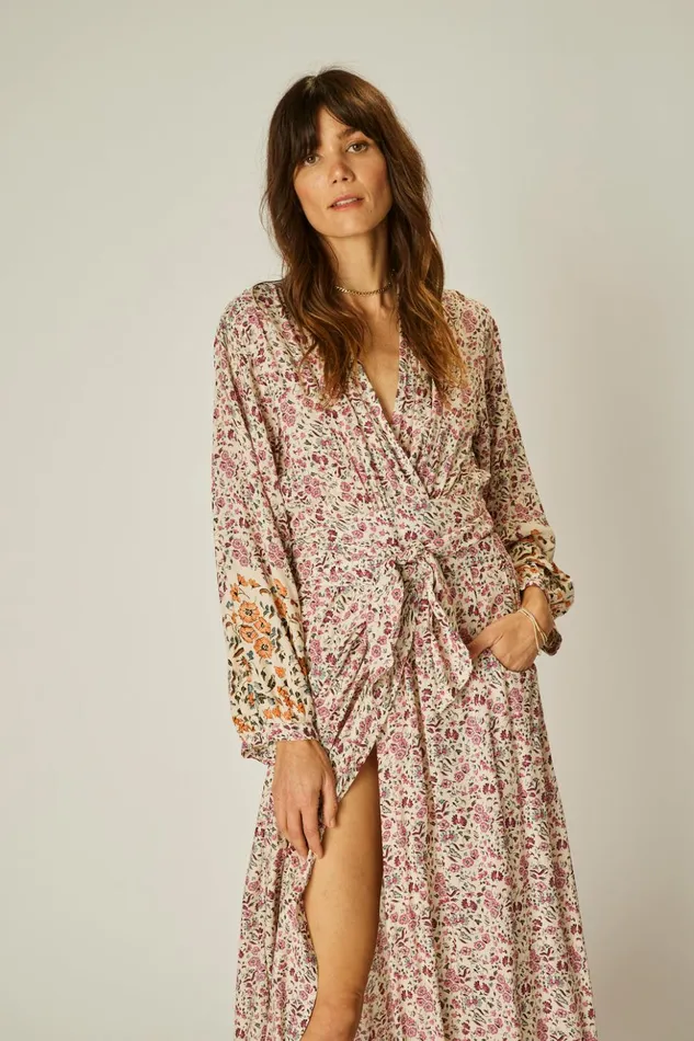 Nico LS Maxi With Sash Petite Fleur Rose Women Natalie Martin Dresses