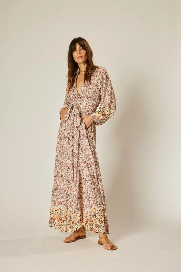 Nico LS Maxi With Sash Petite Fleur Rose Women Natalie Martin Dresses