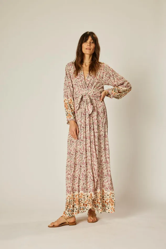 Nico LS Maxi With Sash Petite Fleur Rose Women Natalie Martin Dresses