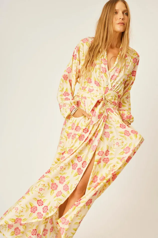 Nico LS Maxi With Sash Prairie Dusty Crimson Women Natalie Martin Dresses
