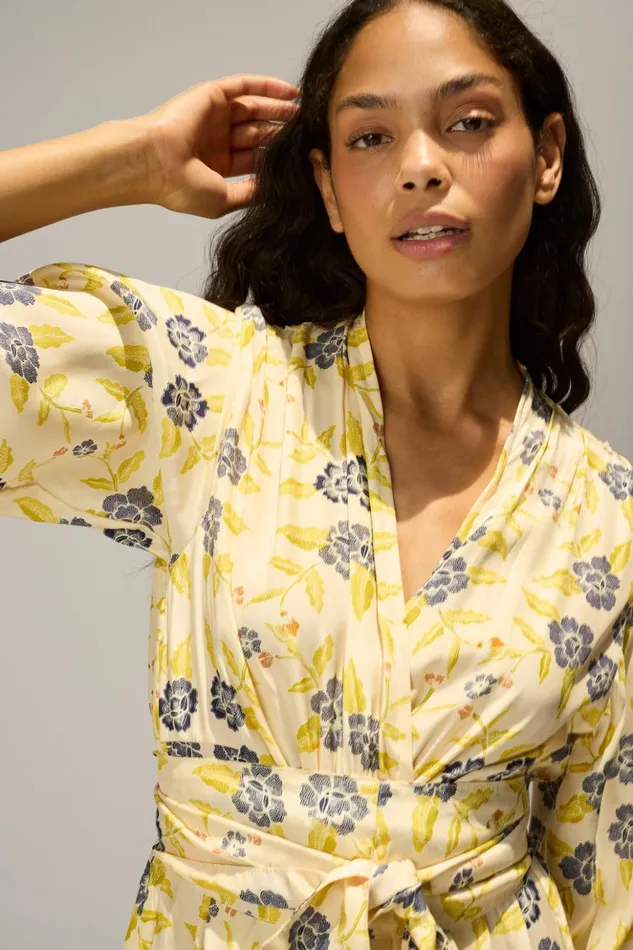 Nico LS Maxi With Sash Prairie Indigo Women Natalie Martin Dresses