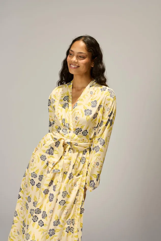 Nico LS Maxi With Sash Prairie Indigo Women Natalie Martin Dresses