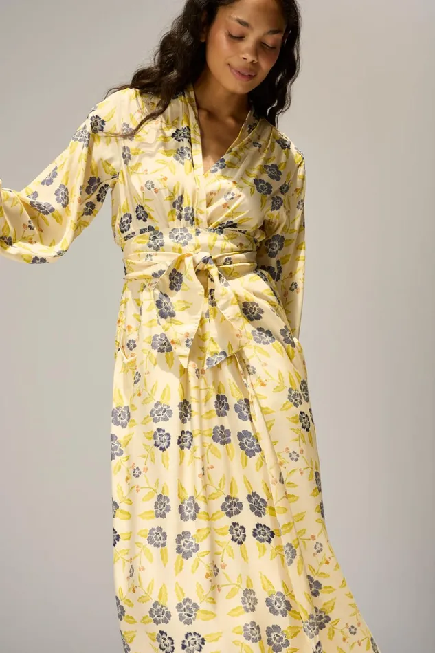 Nico LS Maxi With Sash Prairie Indigo Women Natalie Martin Dresses
