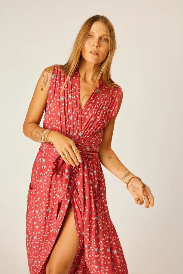 Nico Sleeveless Dress Pinwheel Barn Red Women Natalie Martin Dresses