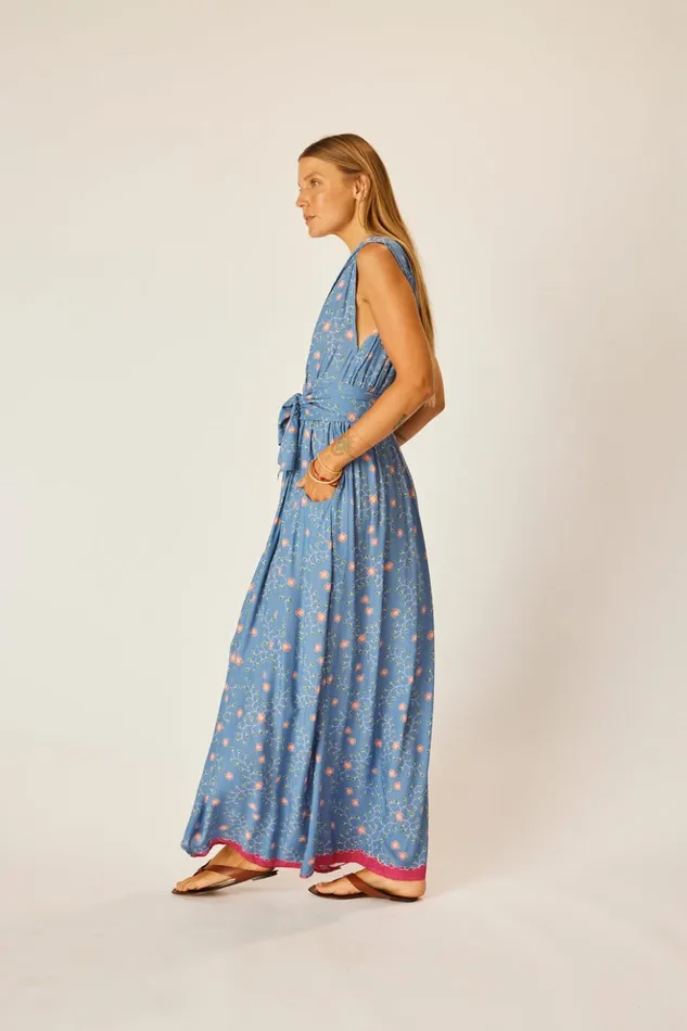 Nico Sleeveless Dress Pinwheel Denim Women Natalie Martin Dresses