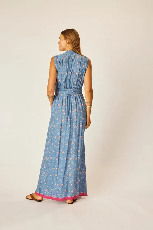Nico Sleeveless Dress Pinwheel Denim Women Natalie Martin Dresses