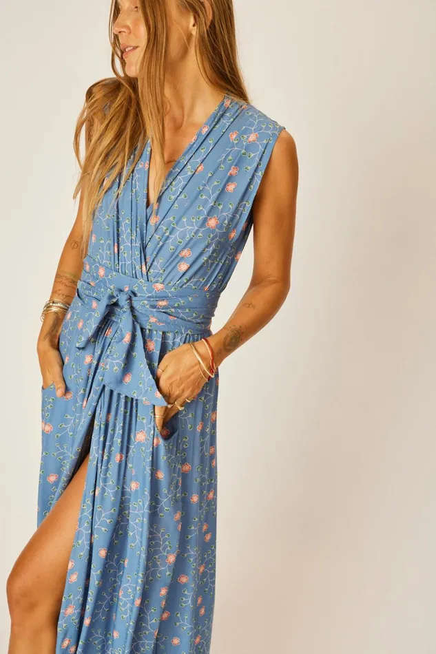 Nico Sleeveless Dress Pinwheel Denim Women Natalie Martin Dresses