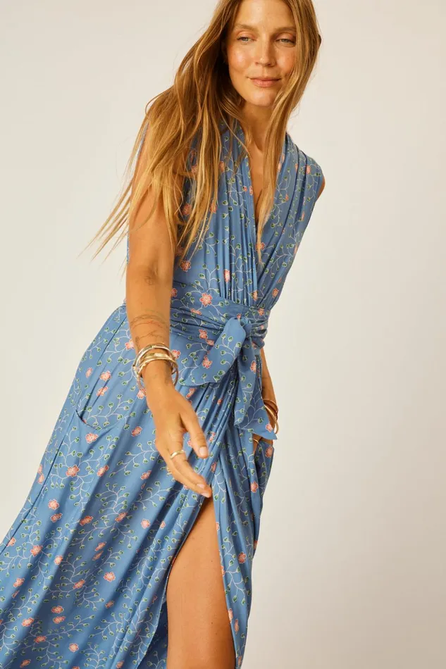 Nico Sleeveless Dress Pinwheel Denim Women Natalie Martin Dresses