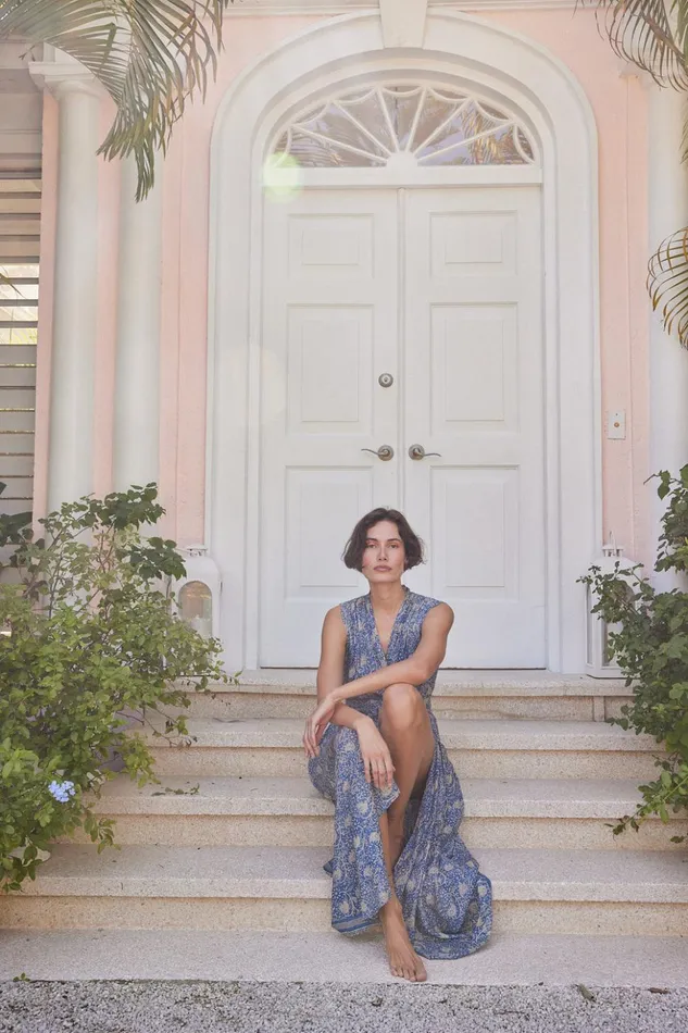 Nico Sleeveless Dress Water Lily Blue Women Natalie Martin Dresses