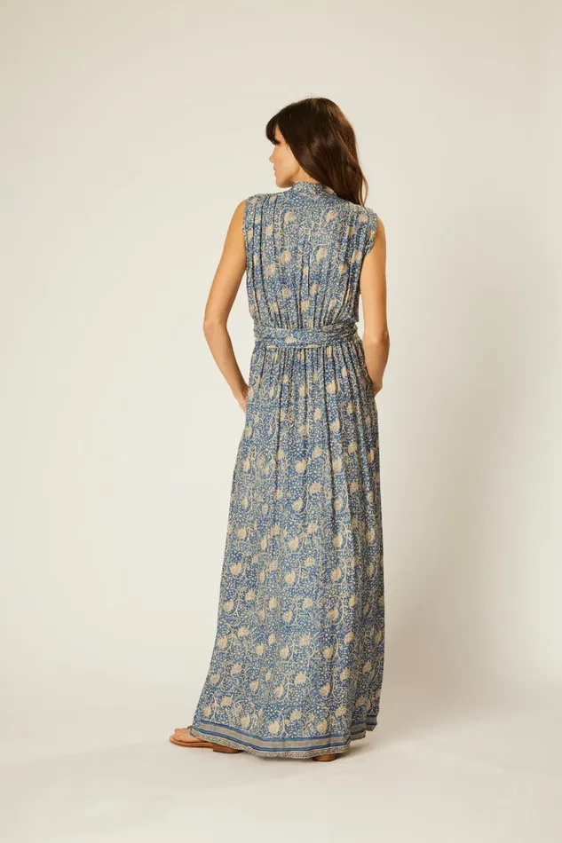 Nico Sleeveless Dress Water Lily Blue Women Natalie Martin Dresses