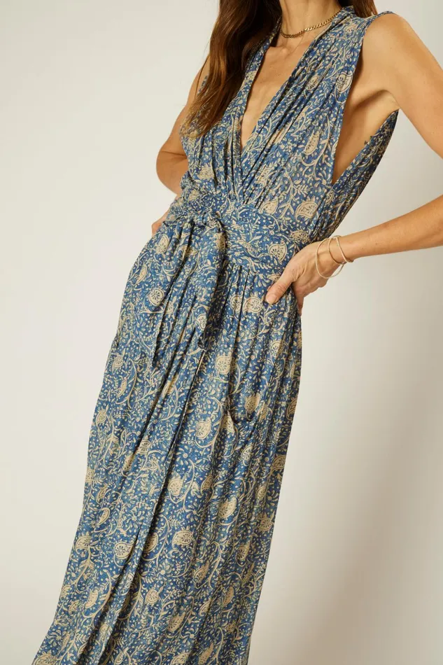 Nico Sleeveless Dress Water Lily Blue Women Natalie Martin Dresses