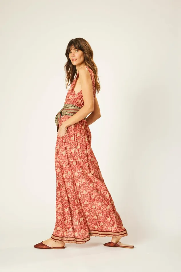 Nico Sleeveless Dress Water Lily Terracotta Women Natalie Martin Dresses