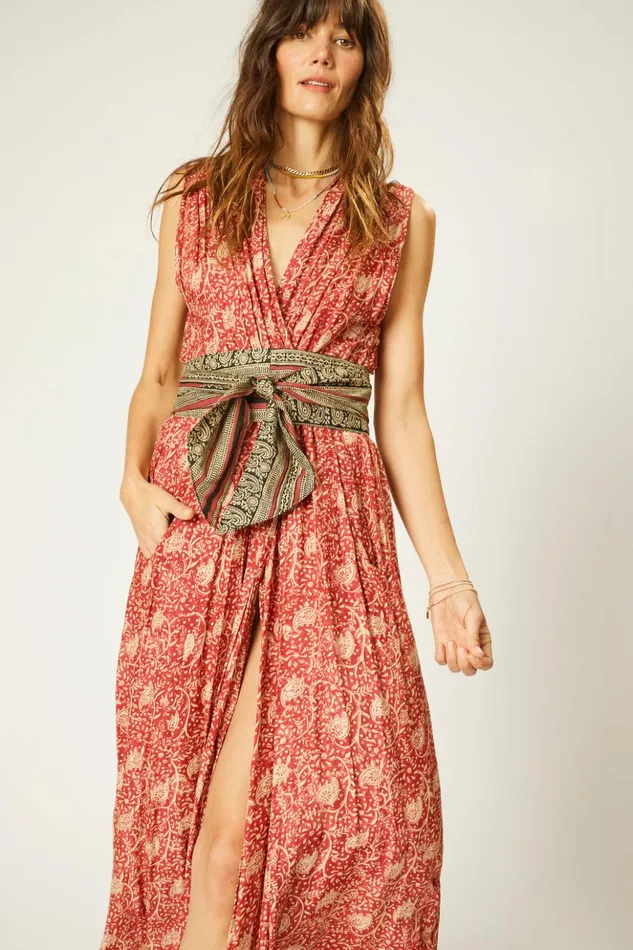 Nico Sleeveless Dress Water Lily Terracotta Women Natalie Martin Dresses