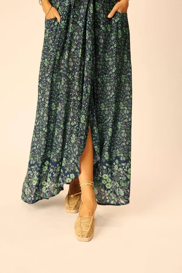 Nico Sleeveless Maxi Petite Fleur Marine Women Natalie Martin Dresses