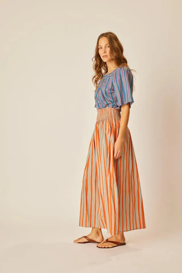 Nikki Top Batik Stripe Lavender Women Natalie Martin Tops