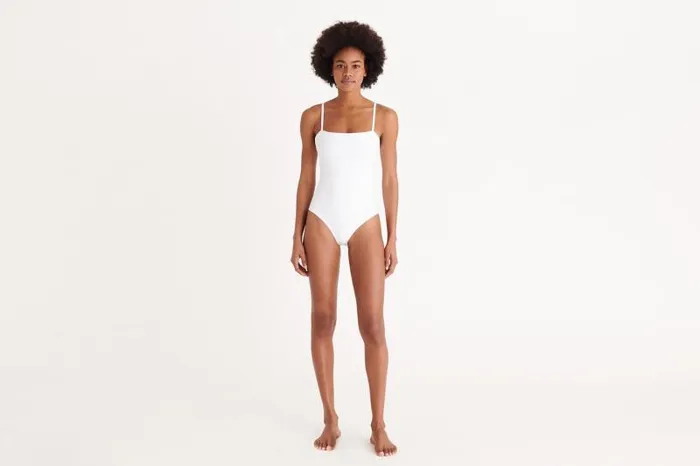 Onepiece Swimsuits Womens Eres Aquarelle Tank Onepiece Blanc