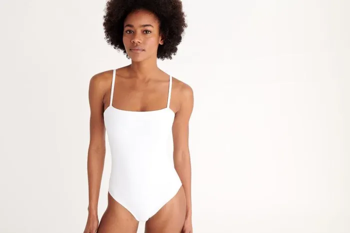Onepiece Swimsuits Womens Eres Aquarelle Tank Onepiece Blanc