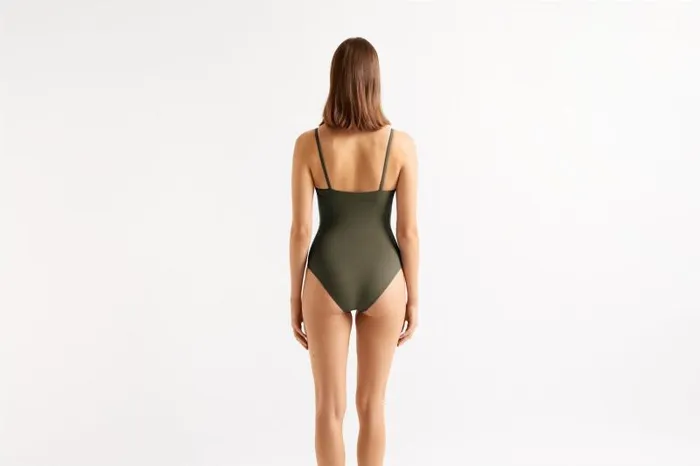 Onepiece Swimsuits Womens Eres Aquarelle Tank Onepiece Olive Noire