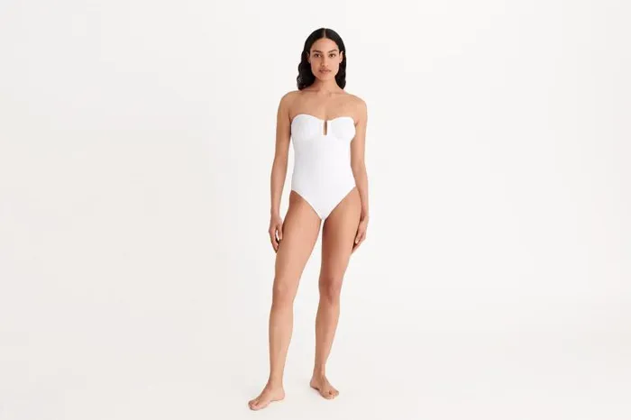 Onepiece Swimsuits Womens Eres Cassiope Bustier Onepiece Blanc