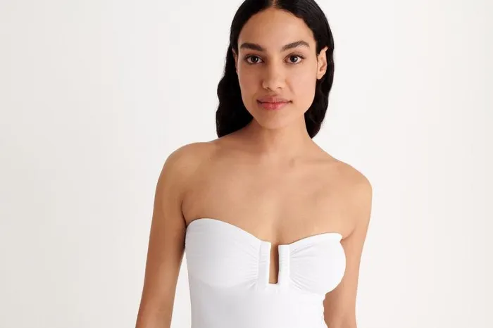 Onepiece Swimsuits Womens Eres Cassiope Bustier Onepiece Blanc